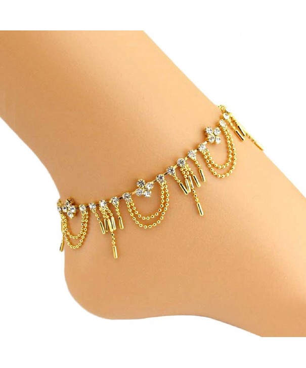 SusenstoneWomen Diamond Bracelet Barefoot Jewelry