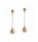 Long Taupe Pearl Earring brown