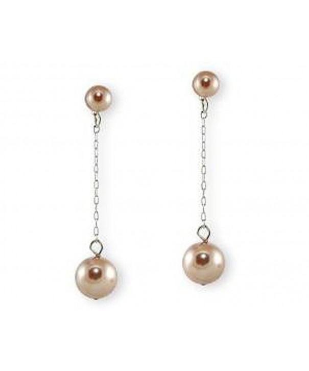 Long Taupe Pearl Earring brown