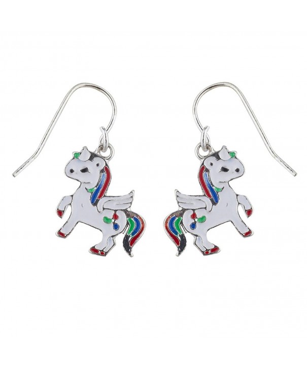 Lux Accessories Silver Unicorn Earring