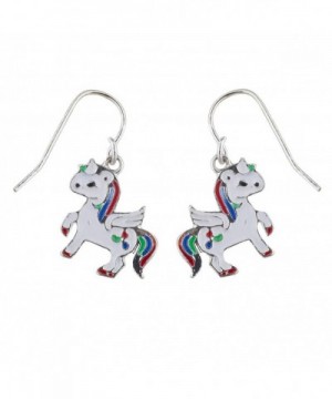 Lux Accessories Silver Unicorn Earring