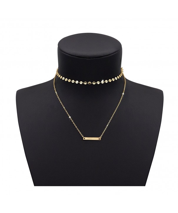 Shoopic Layered Choker Pendant Necklace