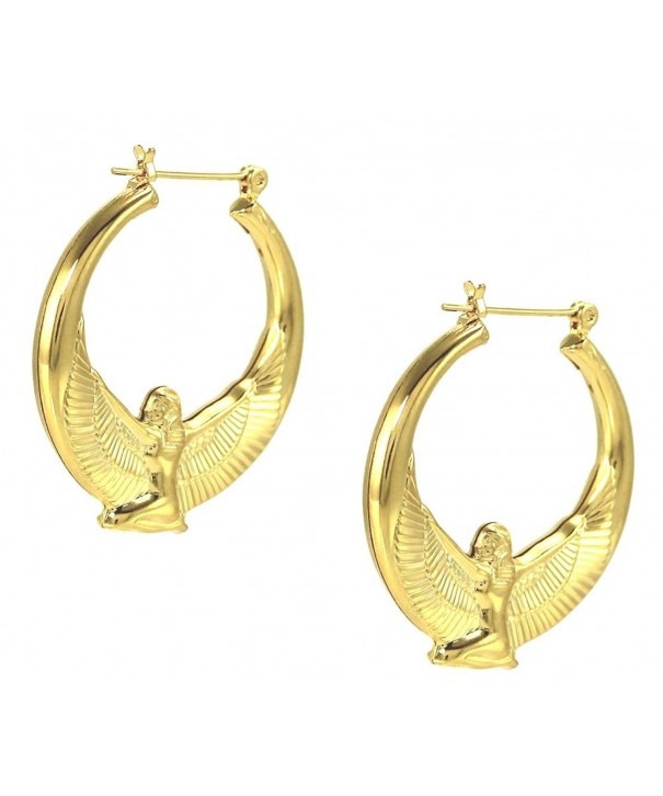 Egyptian Goddess Yellow Plated Earrings