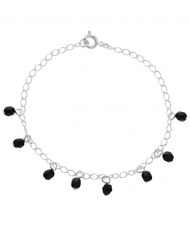 Silver Plated Simulated Azabache Bracelet