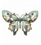 eGlomart Vintage Aquamarine Rhinestones Butterfly