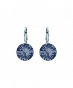 Blue Rhodium Earrings Swarovski Crystals