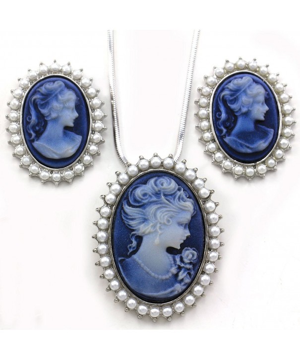 Cameo Jewelry Necklace Pendant Earrings