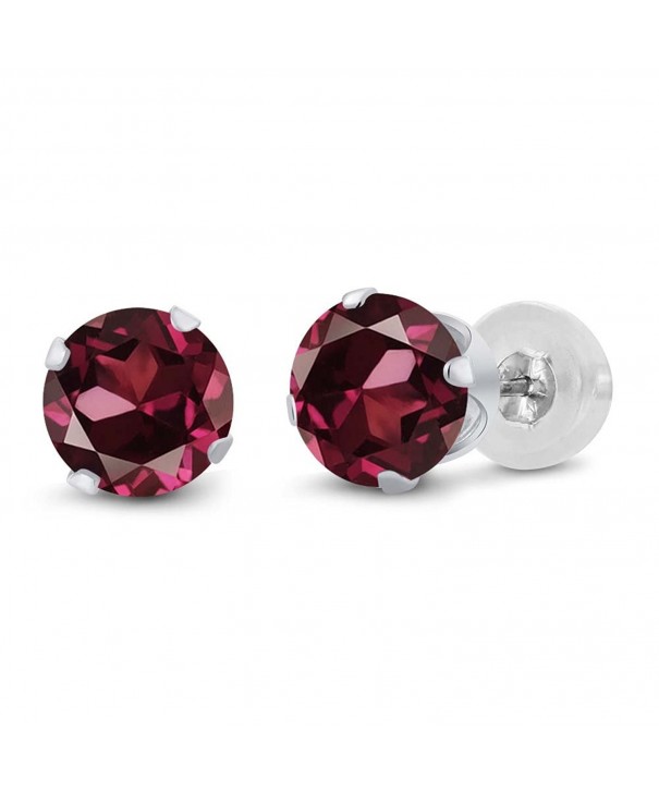 Round Rhodolite Garnet Womens Earrings