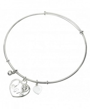 Sterling Silver Crystal Adjustable Bangle