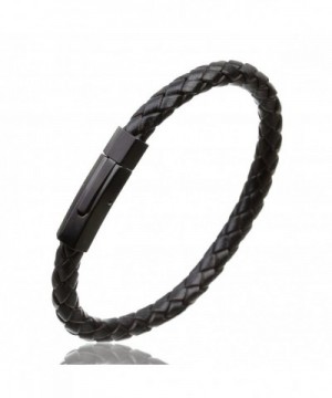 Linsoir Leather Braided Bracelet Stainless