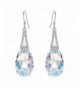 EleQueen Sterling Teardrop Iridescent Swarovski