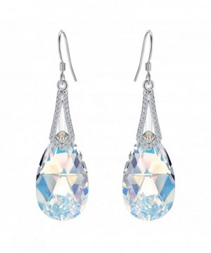 EleQueen Sterling Teardrop Iridescent Swarovski