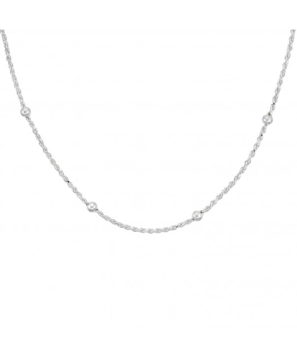 Sterling Silver Station Anklet Nickel