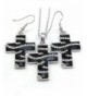 Stripe Christian Pendant Necklace Earrings