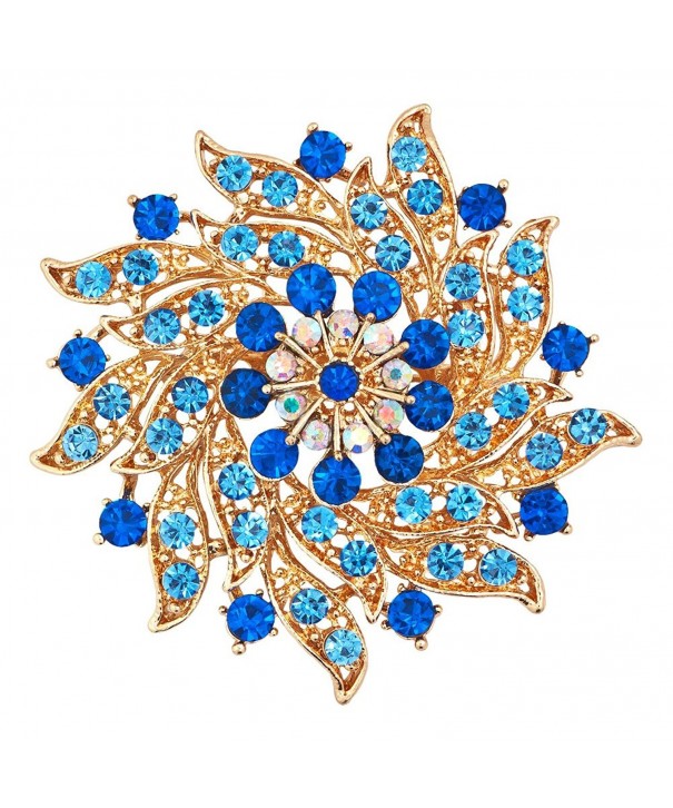 LilyJewelry Blue Flower Brooch Pin