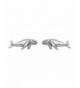 Sterling Silver Humpback Whale Earrings