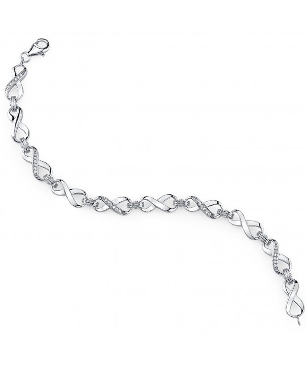 Sterling Infinity Bracelet Round Cut Zirconia