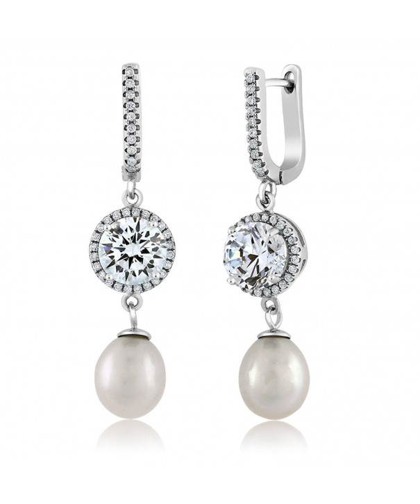 Stunning Cultured Freshwater Zirconia Earrings