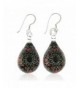 Sterling Painted Mandala Teardrop Earrings