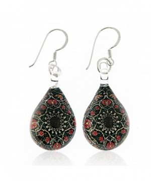 Sterling Painted Mandala Teardrop Earrings