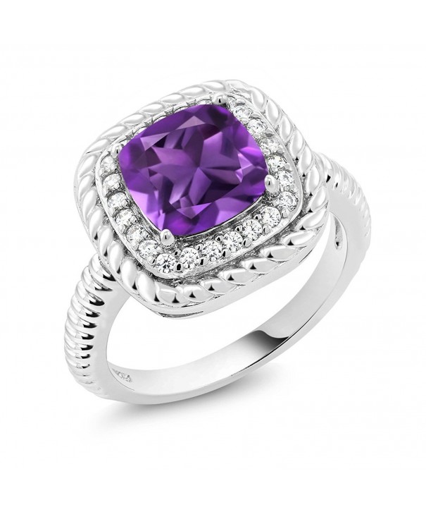 Cushion Amethyst Sterling Engagement Available