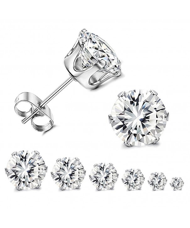 MXYZB Stainless Steel Zirconia Earrings