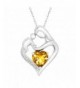 Sterling Natural Citrine Pendant Necklace