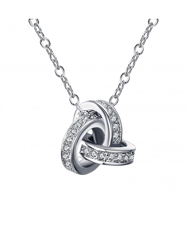 Interlocking Zirconia Eternity Friendship Necklace