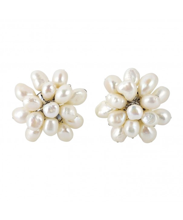 Cultured Freshwater Cluster Statement Earrings