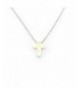 Sterling Rhodium Simulated Pendant Necklace