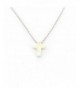 Sterling Rhodium Simulated Pendant Necklace