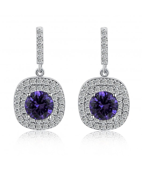 Mayared Dangle Earrings Plated Zirconia