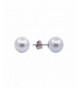 White 4 5 5 0mm Round Cultured Earrings
