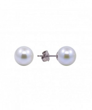 White 4 5 5 0mm Round Cultured Earrings