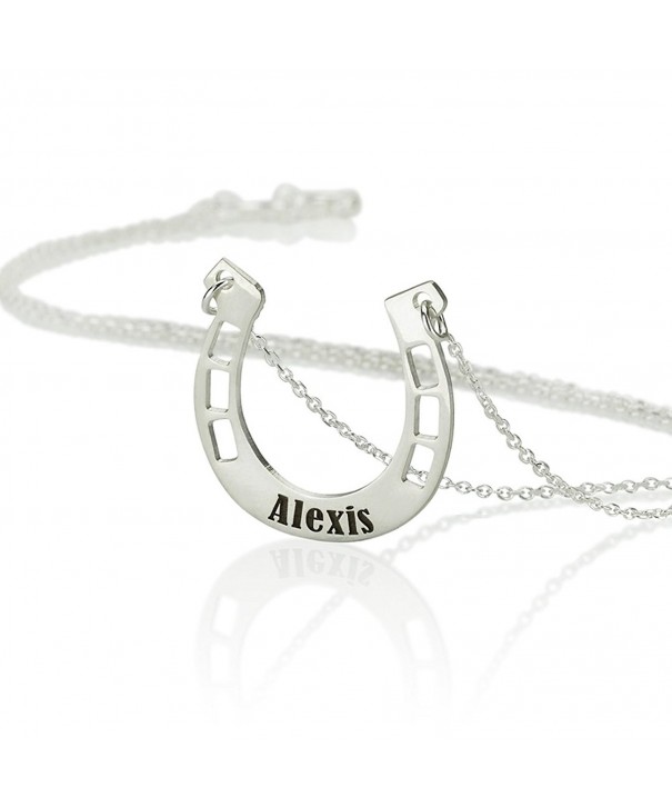 Personalized Horseshoe Necklace Sterling Silver