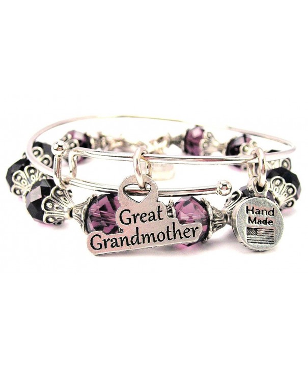 Grandmother Collection Crystal Bangle Purple