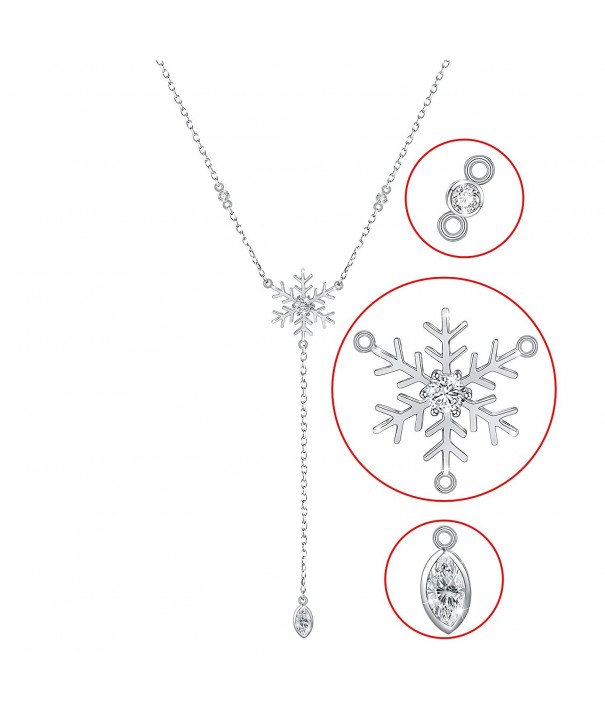 Sterling Silver Snowflake Shape Necklace