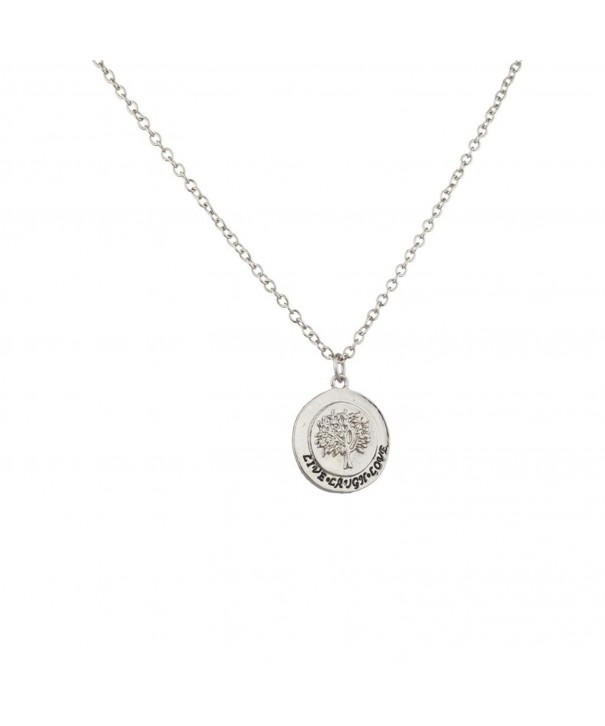 Lux Accessories Cirlce Pendant Necklace