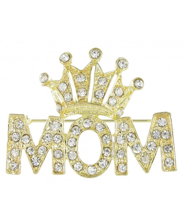 Mothers Crowned Rhinestone Crystal Brooch