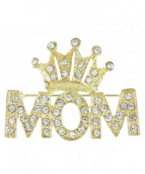 Mothers Crowned Rhinestone Crystal Brooch