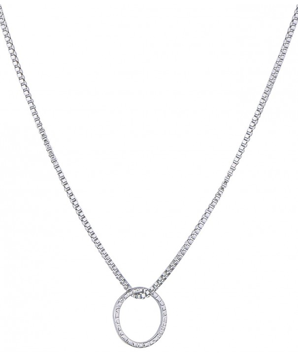 Hammered Circle Infinity Necklace Stainless