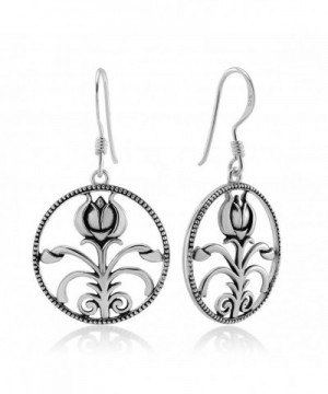 Oxidized Sterling Silver Flower Earrings