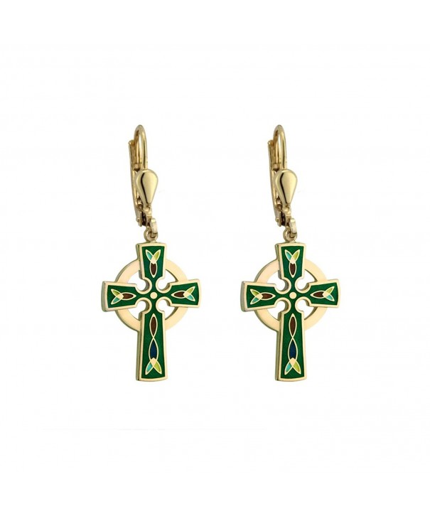 Celtic Cross Earrings Dangle Plated