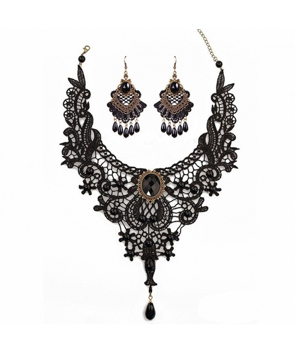 Meiysh Gothic Pendant Necklace Earrings