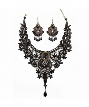 Meiysh Gothic Pendant Necklace Earrings