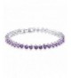 GULICX Womens Amethyst Zirconia Bracelet