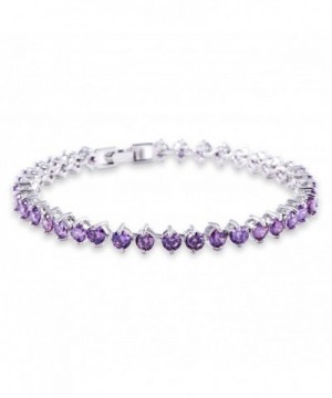 GULICX Womens Amethyst Zirconia Bracelet