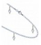 Faceted Crystal Anklet Bracelet Sterling