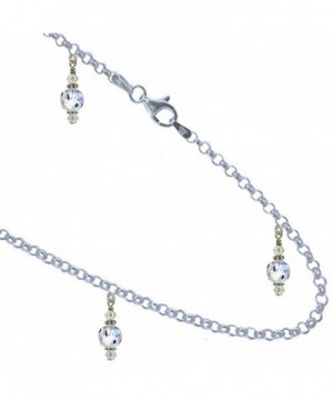 Faceted Crystal Anklet Bracelet Sterling