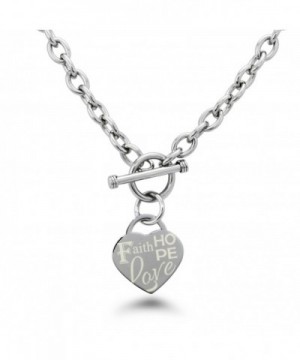 Stainless Steel Faith Engraved Necklace